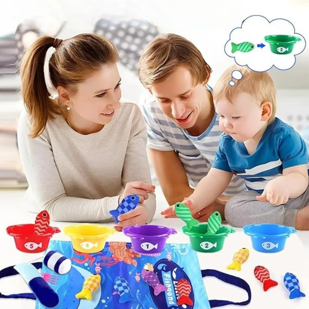 Montessori plush fishing game