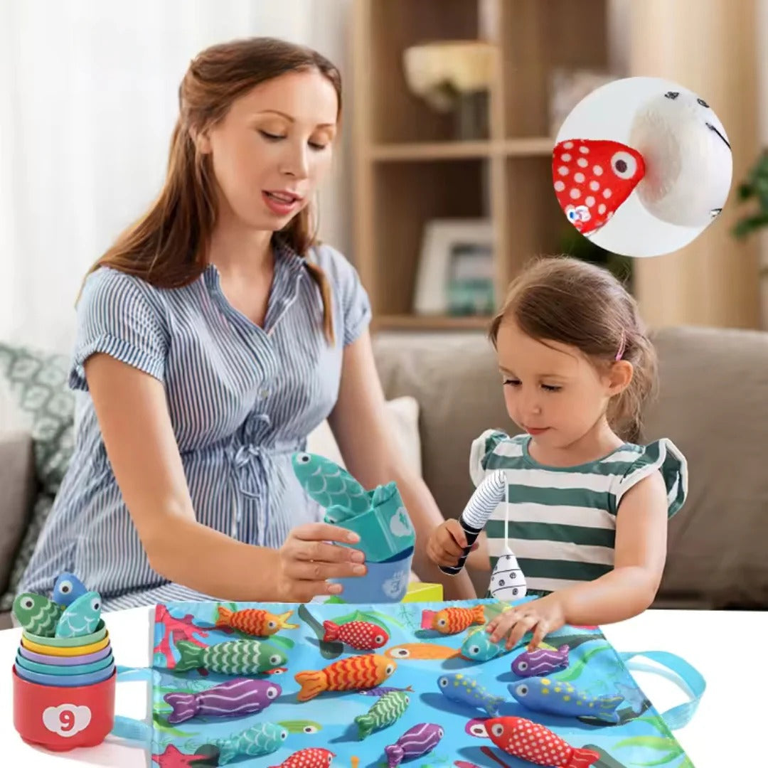Montessori plush fishing game