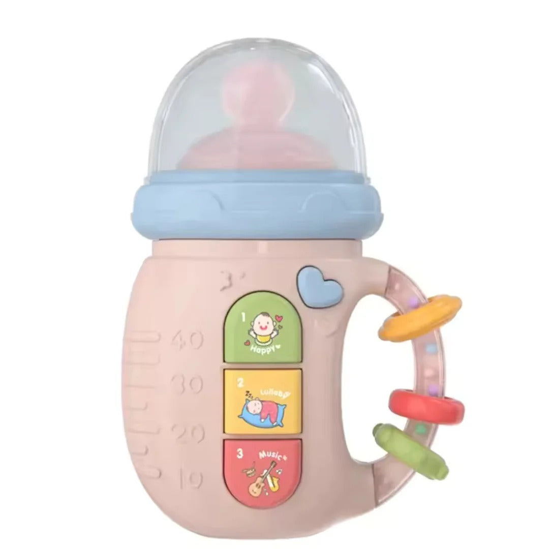 Musical pacifier with teething ring and rattle