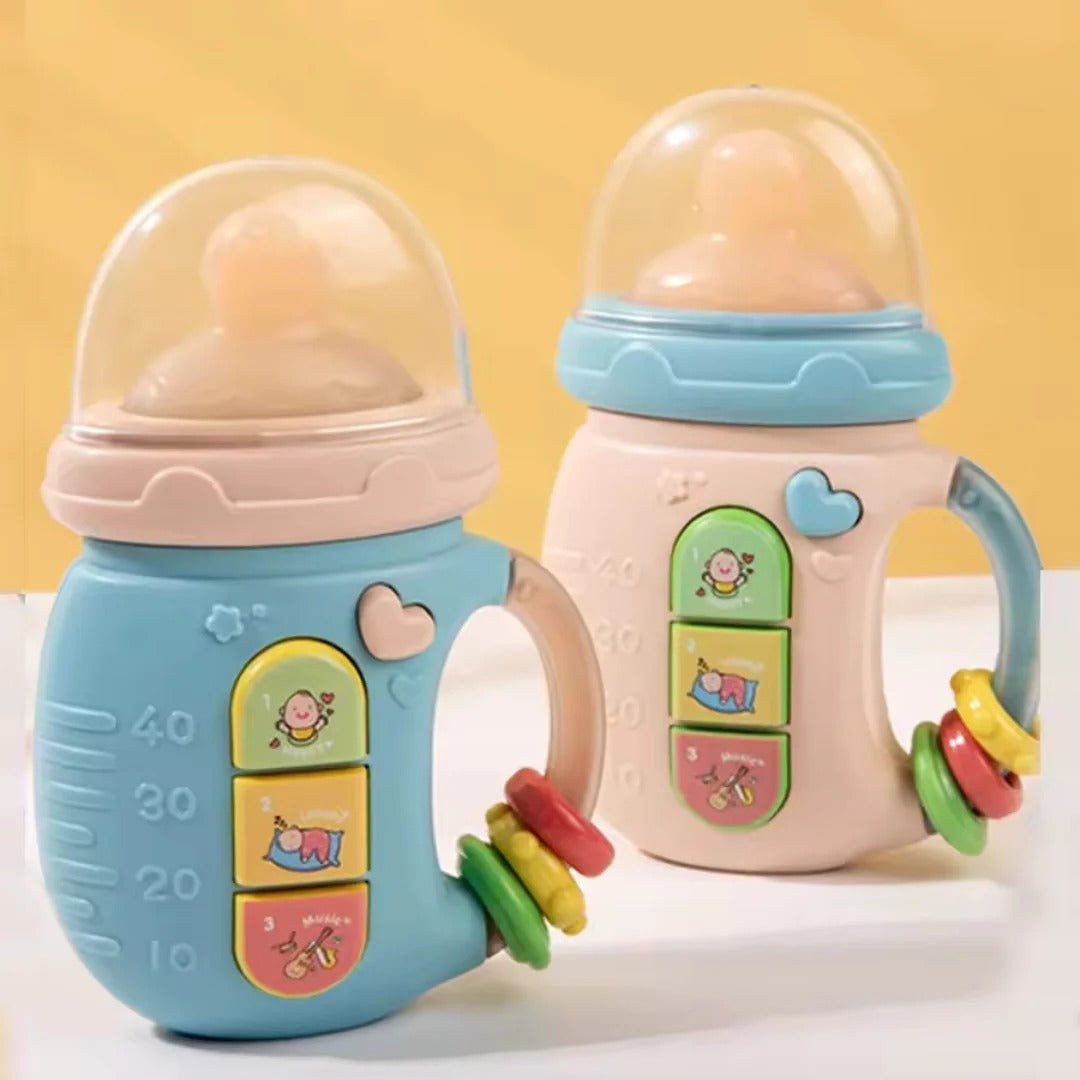Musical pacifier with teething ring and rattle