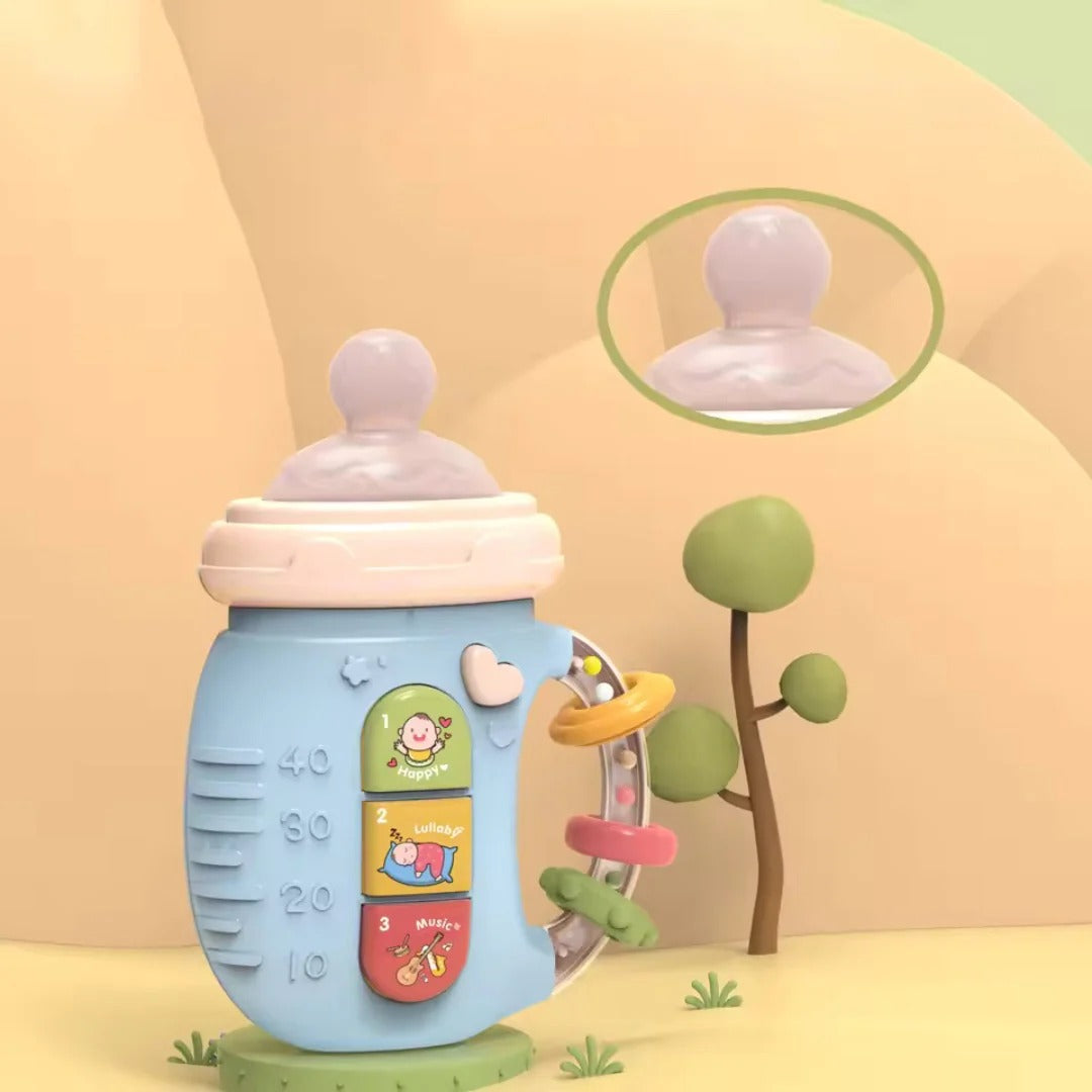 Musical pacifier with teething ring and rattle