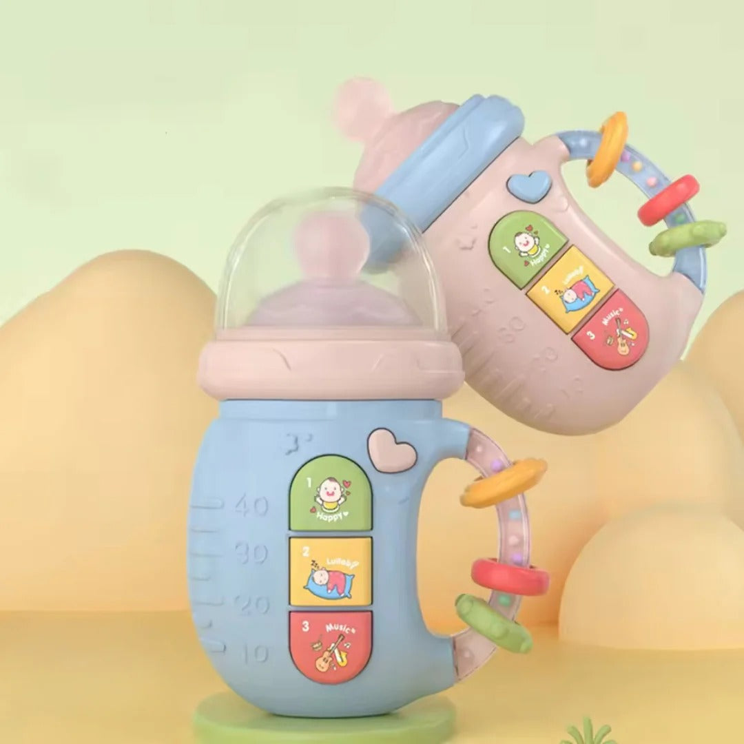Musical pacifier with teething ring and rattle