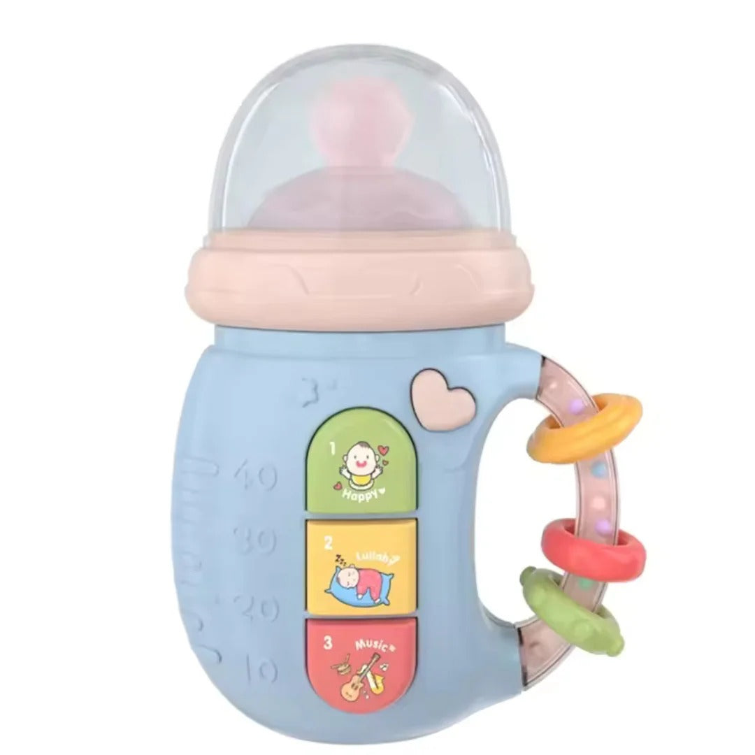Musical pacifier with teething ring and rattle