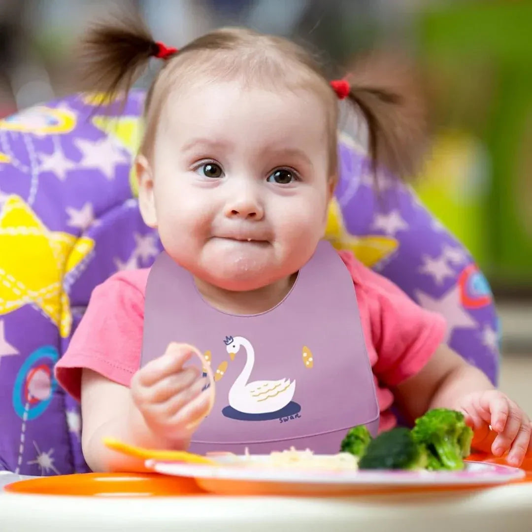 Silicone Bib Eith Catch Tray