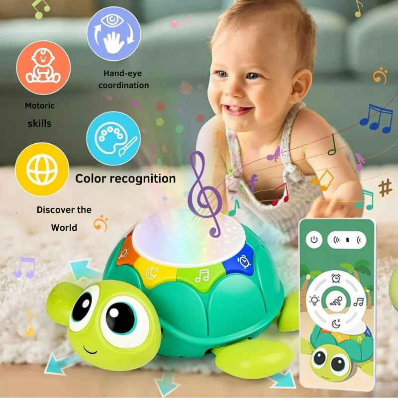 Baby walker turtle with music and projector